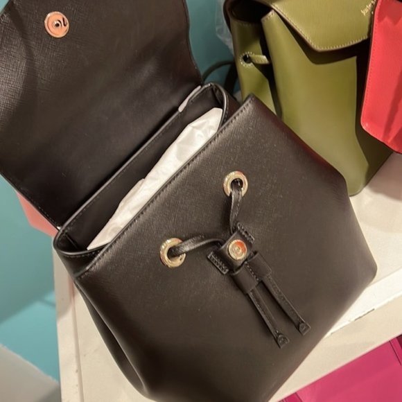 Kate Spade Lizzie Medium Flap Backpack Black - Picture 8 of 16